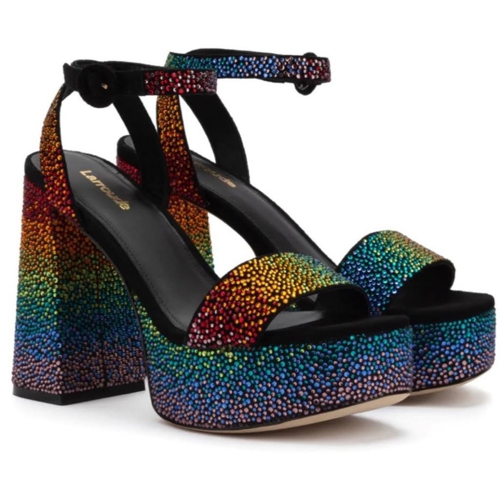 Larroude Multicolor Sparkle Platform Sandals - image 1